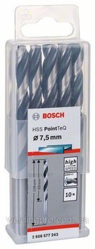 Сверло по металлу BOSCH HSS PointTeQ, 7,5x69 мм 2608577243 фото