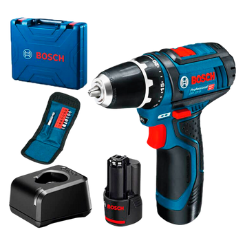 Акумуляторний дриль-шуруповерт Bosch GSR 12V-15 (2х2,0 Аh, кейс, набір біт) (060186810G) 060186810G фото