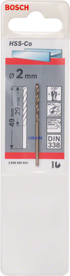 Свердло по металу BOSCH HSS-CO Standard, 2,0x49 мм 2608585840 фото