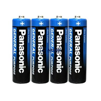 Батарейки Panasonic General Purpose угольно-цинковые AA (R6) плёнка, 4 шт R6BER/4P фото