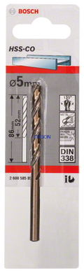Сверло по металлу BOSCH HSS-CO Standard, 5,0x86 мм 2608585851 фото