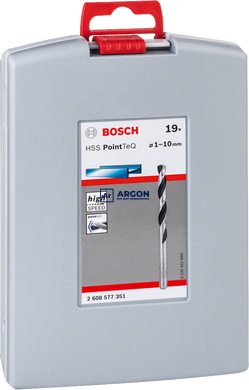 Набір свердел по металу Bosch HSS PointTeQ, ProBox 1,0-10,0 мм (19 штук) 2608577351 фото