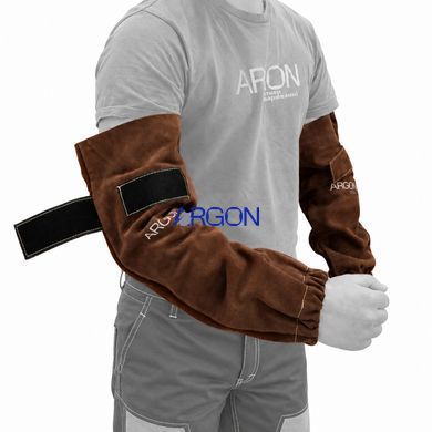 Нарукавники зварювальника шкіряні на липучці Argon, 50см WS.CSLP.black фото
