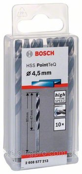 Сверло по металлу BOSCH HSS PointTeQ, 4,5x47 мм 2608577213 фото