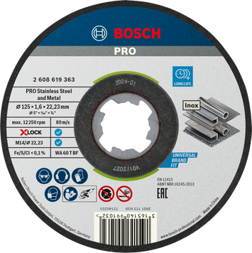 Круг отрезной Bosch 125х1,6 Standard for Inox (2608619364) 2608619364 фото