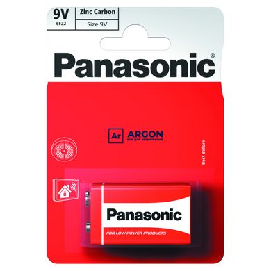 Батарейка Panasonic Red Zink вугільно-цинкова 6F22 блістер, 1 шт 6F22REL/1BP фото