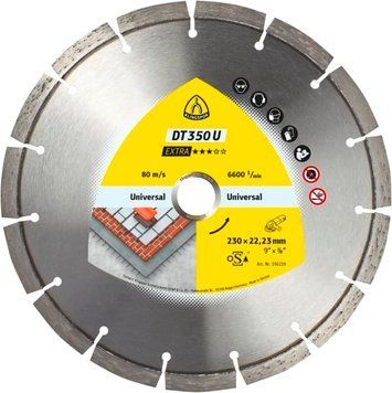 Алмазный отрезной круг (диск) универсальный 230x22,23 мм Klingspor DT 350U EXTRA 336219 фото