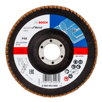 Круг пелюстковий корундовий Standard 125 Р40 Bosch 2608603656 фото