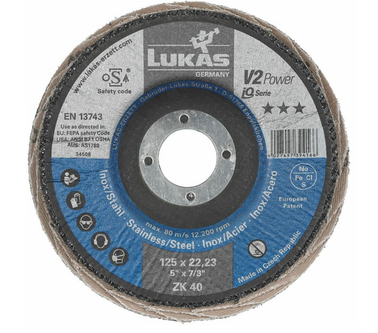 Круг лепестковый циркониевый 125 Р40 Lukas V2 565462 | Круги