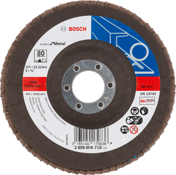 Круг пелюстковий Expert for Metal 125 Р80 Bosch 2608606718 фото