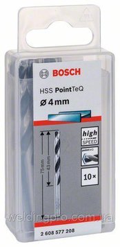 Сверло по металлу BOSCH HSS PointTeQ, 4,0x43 мм 2608577208 фото