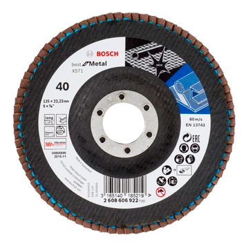 Круг пелюстковий Best for Metal 125 Р40 Bosch 2608606922 фото
