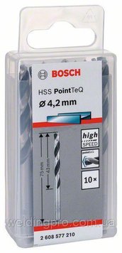 Сверло по металлу BOSCH HSS PointTeQ, 4,2x43 мм 2608577210 фото