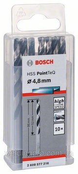 Свердло по металу BOSCH HSS PointTeQ, 4,8x52 мм 2608577216 фото