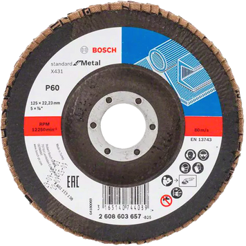 Круг пелюстковий Standard for Metal 125 Р60 Bosch 2608603657 фото