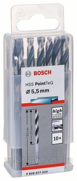 Свердло по металу BOSCH HSS PointTeQ, 5,5x57 мм 2608577223 фото