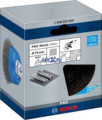 Щітка дротяна Bosch Pro M14 70х03мм вита стальна (2608622098) 2608622098 фото