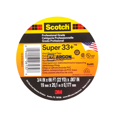 Ізолента 3Мс Scotch Super 33+ на ПВХ-основі SS33 фото