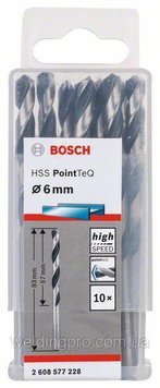 Свердло по металу BOSCH HSS PointTeQ, 6,0x57 мм 2608577228 фото