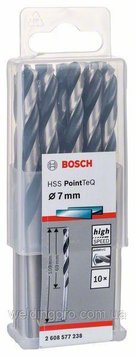 Свердло по металу BOSCH HSS PointTeQ, 7,0x69 мм 2608577238 фото