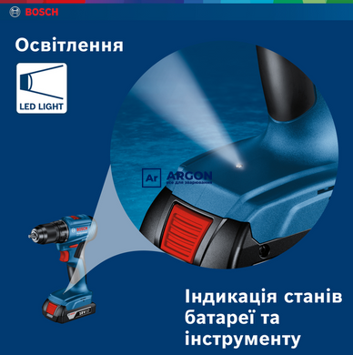 Акумуляторний безщітковий дриль-шуруповерт Bosch GSR 185-Li (2х2,0 Ah, кейс) (06019K3000) 06019K3000 фото