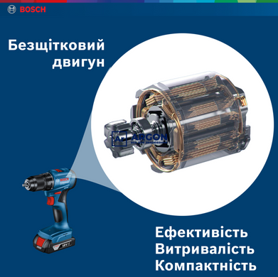 Акумуляторний безщітковий дриль-шуруповерт Bosch GSR 185-Li (2х2,0 Ah, кейс) (06019K3000) 06019K3000 фото